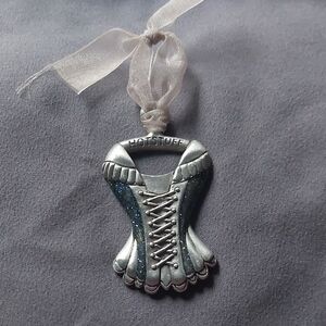 Gloria Duchin Pewter Glitter Corset Hot Stuff Ornament
